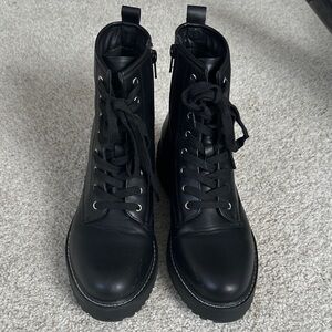 Black Lace-Up Women's Boots